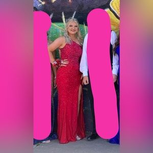 faviana red prom dress